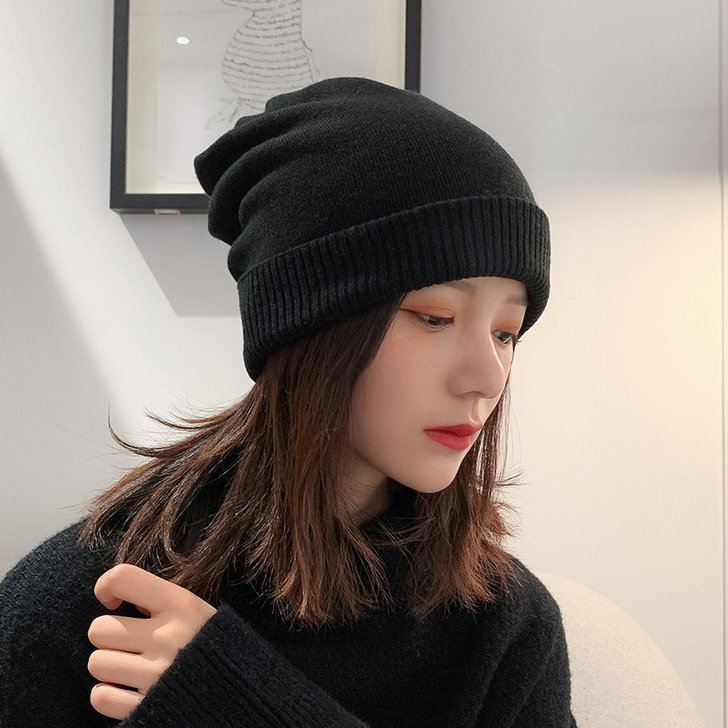 帽子女秋冬天毛线帽韩版潮百搭加厚冬季保暖套...