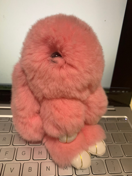 公仔长耳兔兔书包挂件 粉红色的很可爱哦！毛...