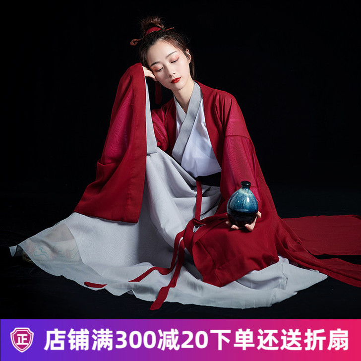侠客汉服女红颜古装秋冬魏晋风飘逸仙气古风超...
