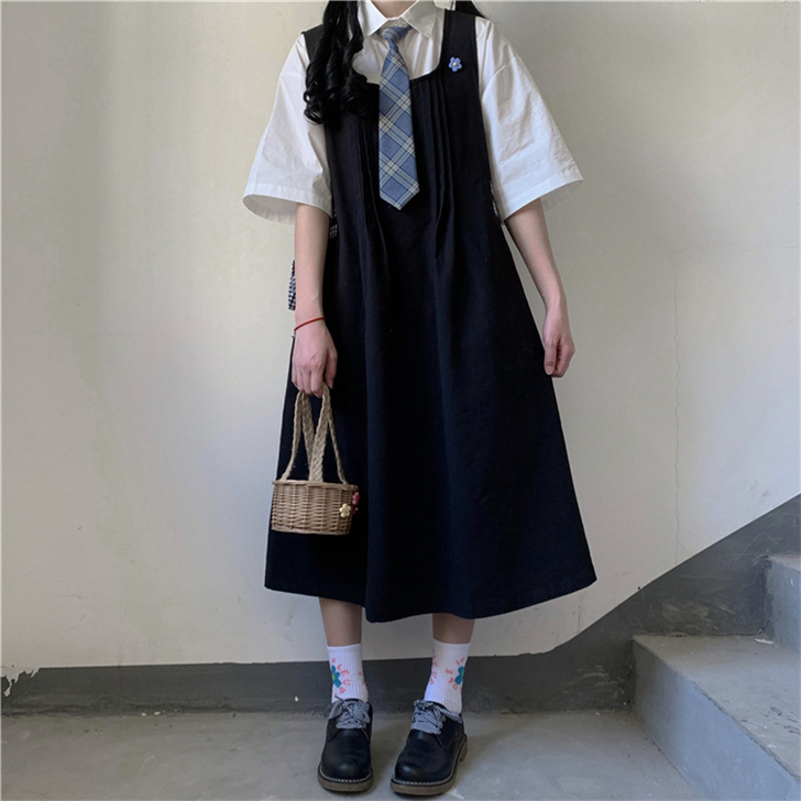 背带裙女夏装2021年新款连衣裙收腰显瘦长...