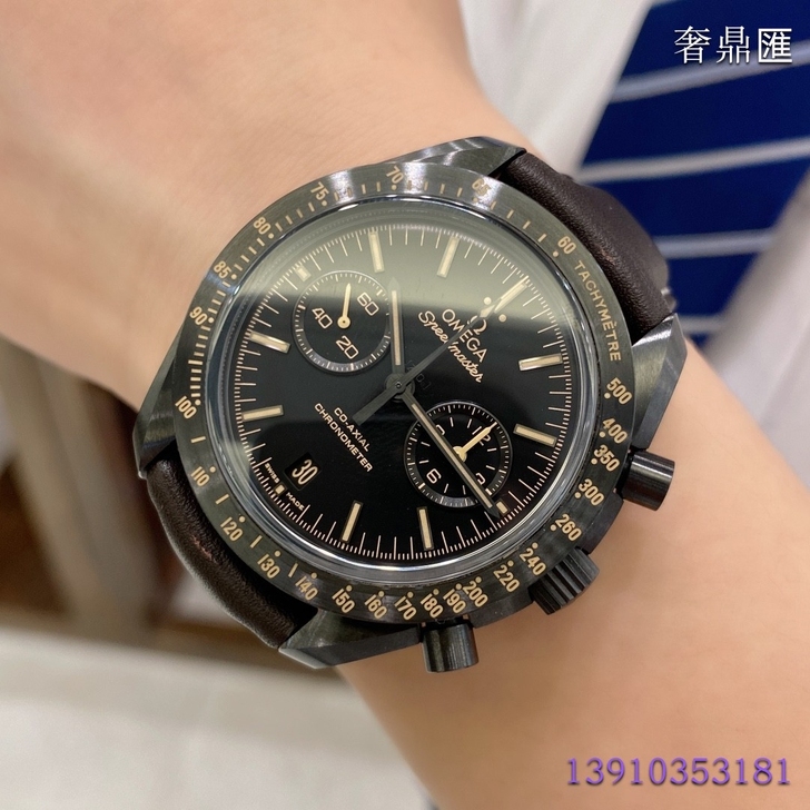 欧米茄超霸系列，黑盘计时，直径44.25m...