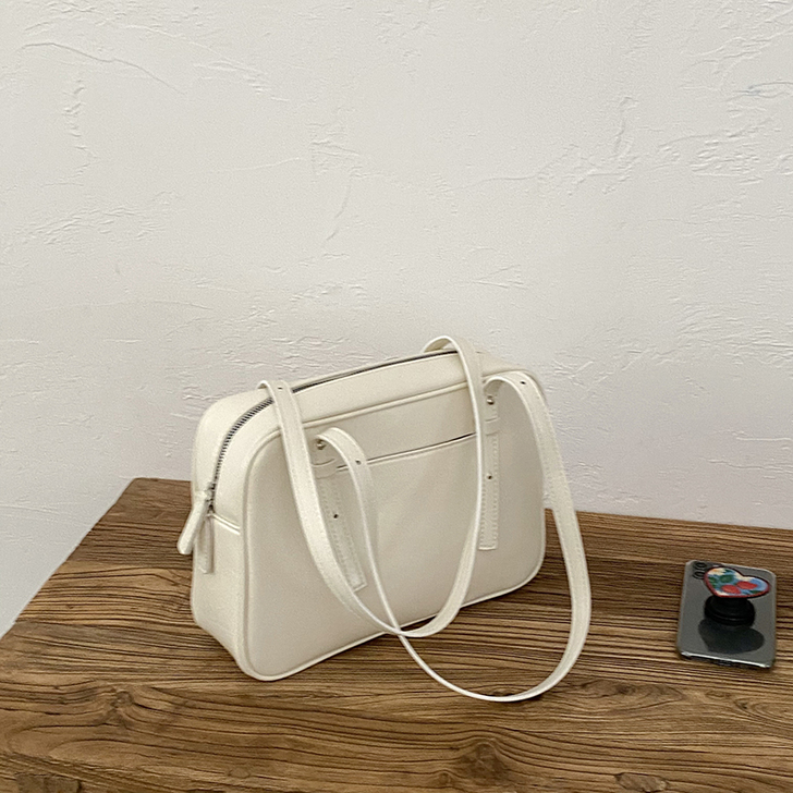单肩包包 女士包 米白色