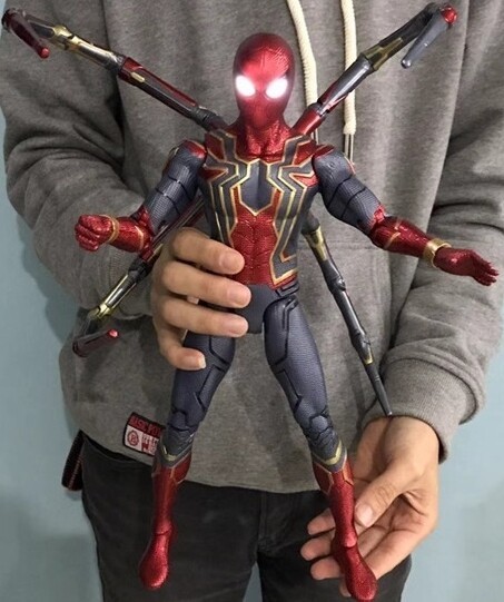 35cm钢铁蜘蛛侠大号发光手办模型14寸中...