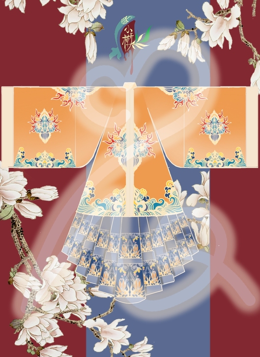 极精致的稿子，可以看看明制立领汉服原创设计...
