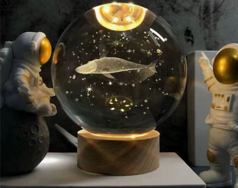 【店不开了】宇宙系列发光水晶球小夜灯桌面卧...