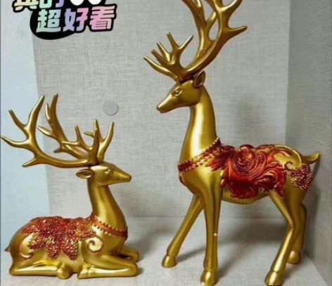 【一对包邮】创意装饰品摆件梅花鹿工艺品电视...