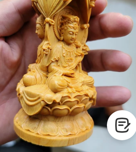 有喜欢的吗，三个一起出手，全新实木木雕 感...