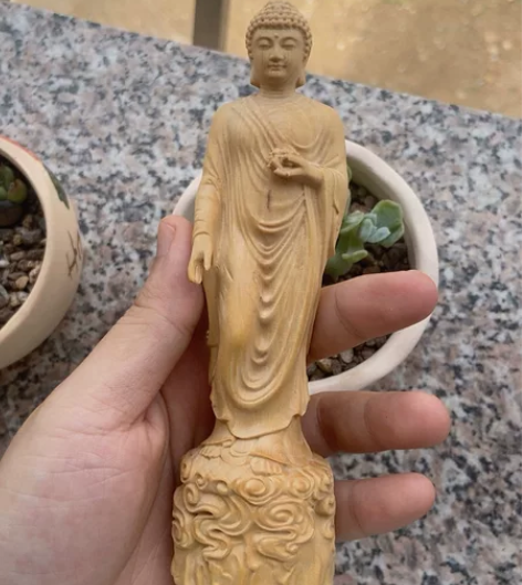 小叶黄杨南无阿弥陀佛大日如来佛祖像木雕摆件...