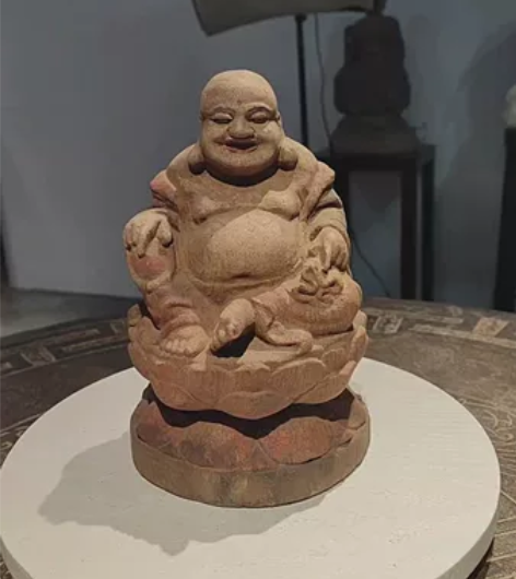 老物件木器木雕弥勒佛佛像，实木雕刻，皮壳苍...