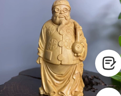 小叶黄杨木雕手把件地主家装摆件实木把文玩件...