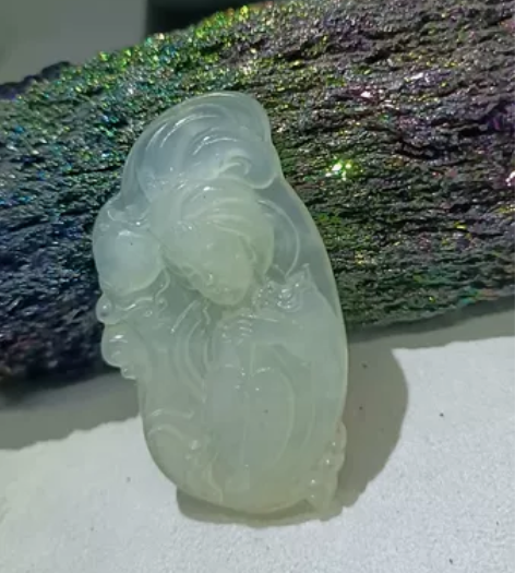 天然玉雕美人如画 无瑕疵孤品清货 图为实物...