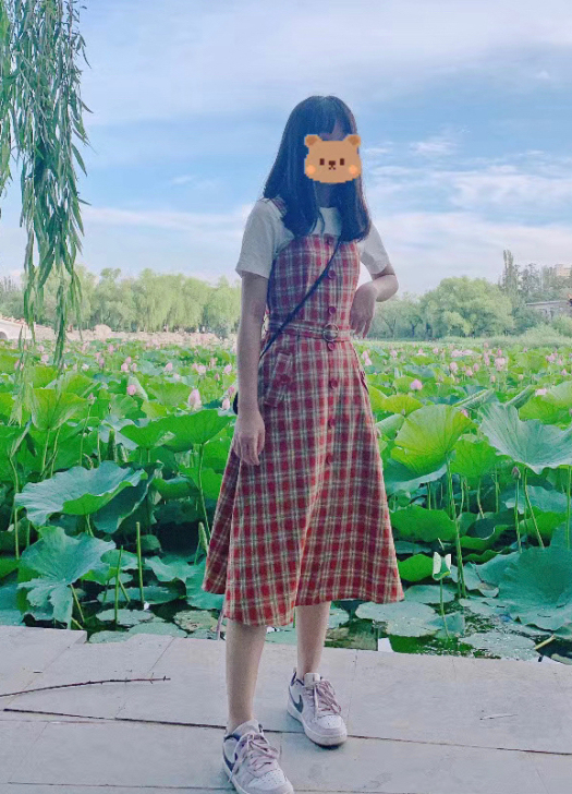 格子红绿长裙 连衣裙