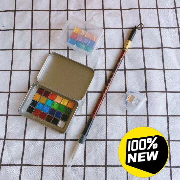 水彩颜料超低价包邮！荷尔拜因24色+鲁本斯...