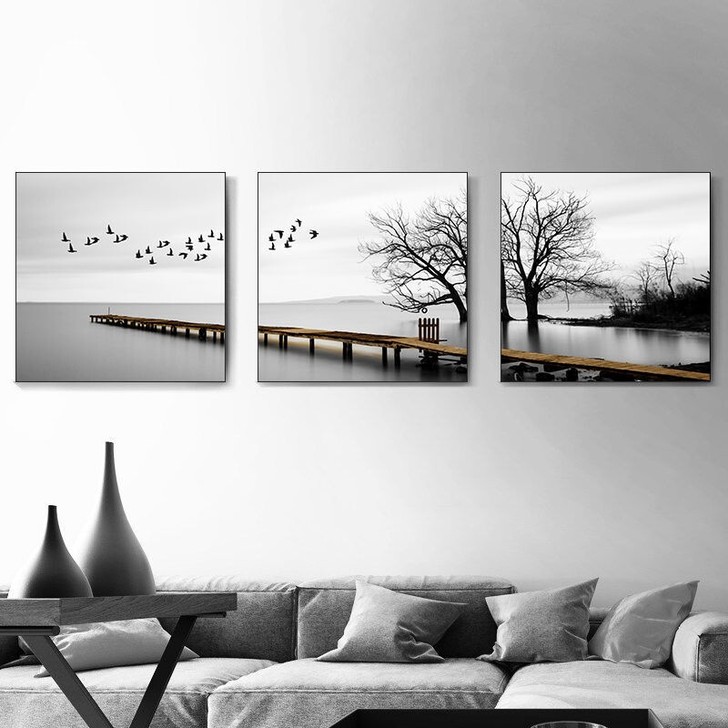 13.9包邮客厅装饰画背景墙三联画餐厅壁画...