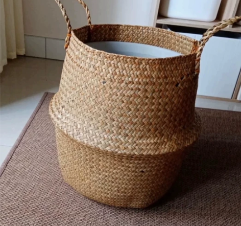 【花坊倒闭+送防水壳】草编织花篮龟背竹散尾...