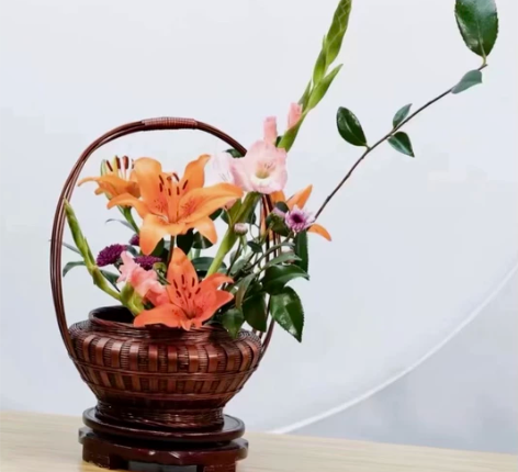 嘉篮工艺品竹编花篮中式插花器皿艺术花艺篮 ...