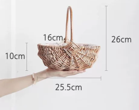 韩式创意西瓜手提花篮防水编织田园手工鲜花插...