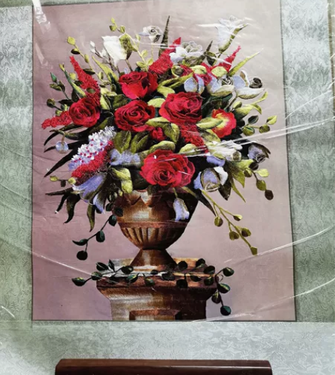 苏绣刺绣挂画成品平安富贵客厅装饰 50*7...