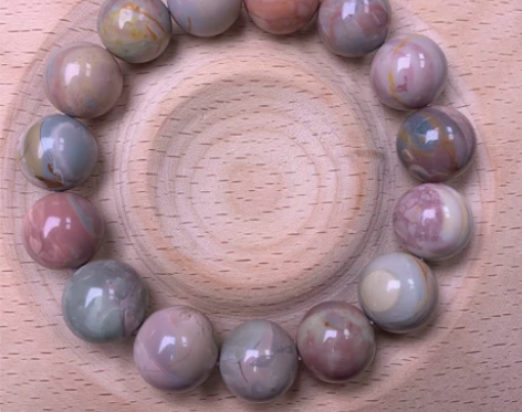 幻彩油画善善|阿拉善彩玉 渐变妖花油画手串...