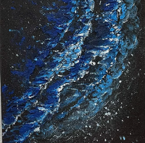 星辰大海 丙烯肌理画 包邮纯手绘丙烯画:星...