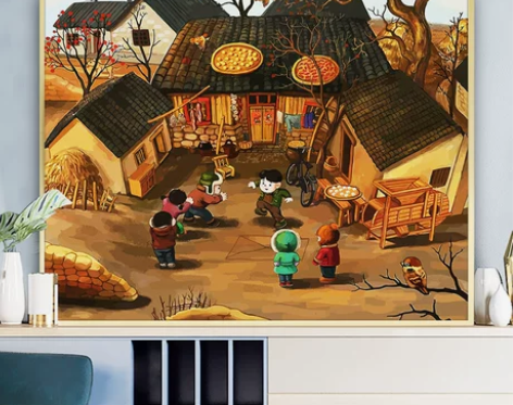 十字绣2021新款线绣童年回忆田园风景中式...