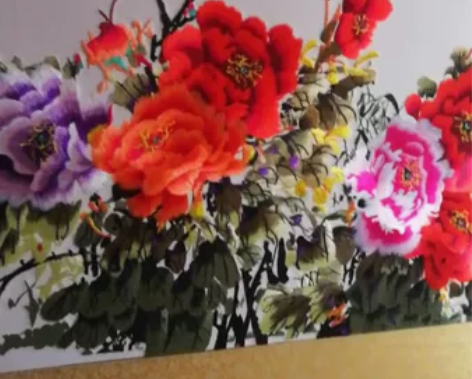 手工刺绣画，由于搬家不小心把玻璃弄掉了，没...