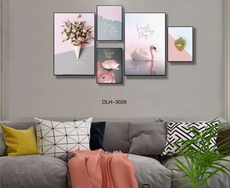 多联组合画客厅装饰画沙发背景墙组合艺术挂画...