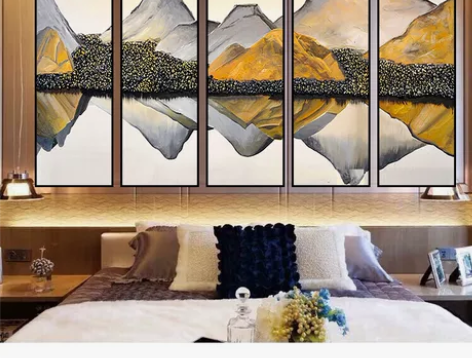 工厂直销五联画现代简约挂画客厅沙发背景多联...