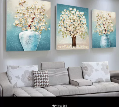 全新包邮装饰画木板三联画 无框画 挂画 壁...