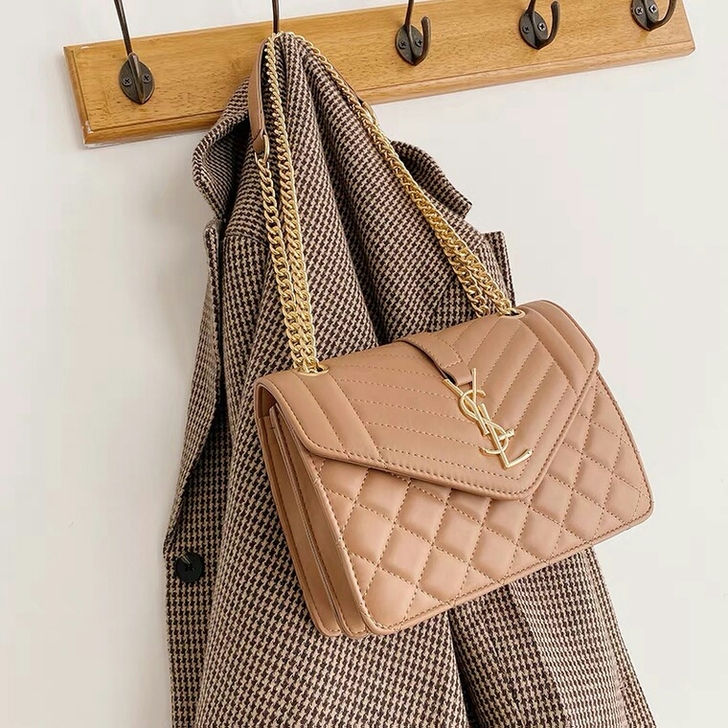 全新 新款双隔层菱格链条包欧美潮流斜挎单肩...