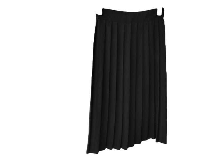 纯色百褶半身裙学院风短裙 裙长:中长款 ...