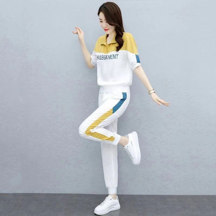 【两件套38】时尚套装裤女夏装2021新款...