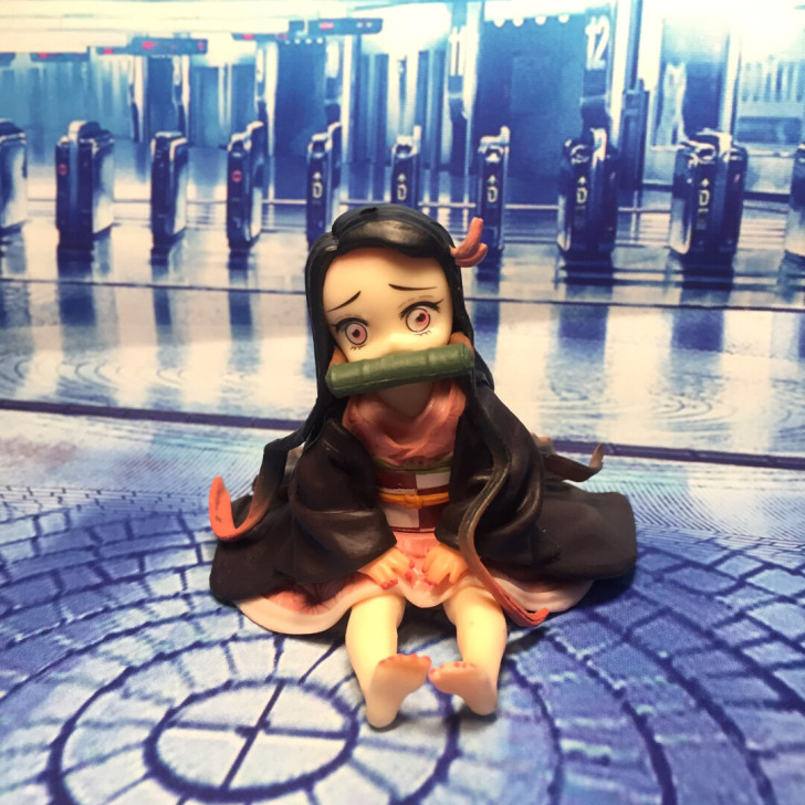 鬼灭之刃祢豆子掌中手办摆件泡面压