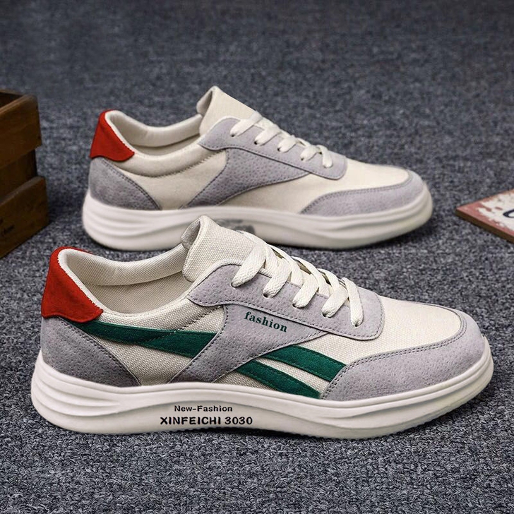 男鞋春秋季透气跑步休闲运动鞋低帮板鞋帆布鞋...