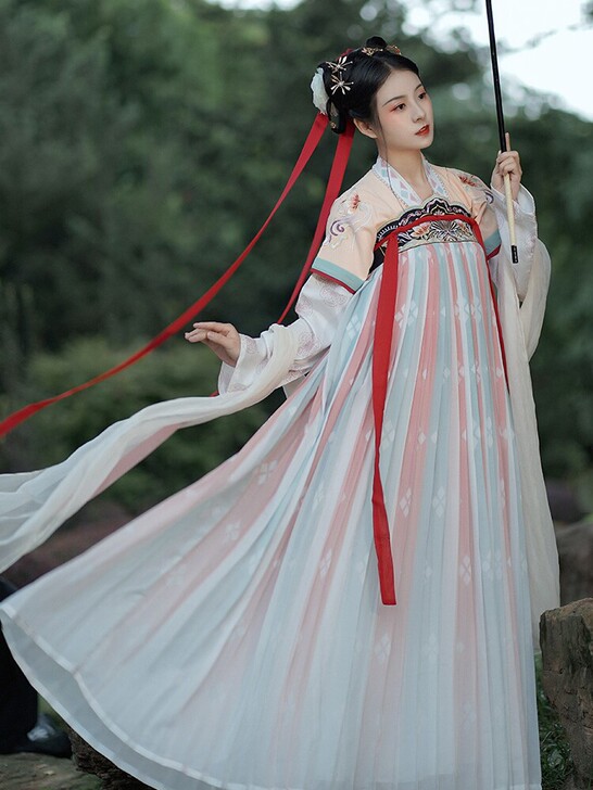 仙楚姬原创汉服女【浮笙】齐胸襦裙三件套6米...