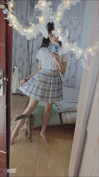 实体店日系正版格子摆裙学生可爱裙，有喜欢的...