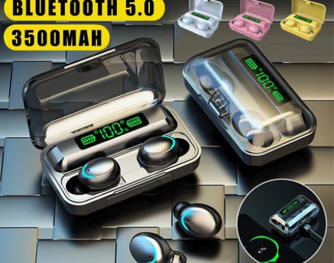 跨境爆款f9-5c蓝牙耳机带数显运动触摸无...