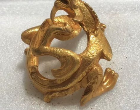 古玩铜器收藏 鎏金金龙工艺品摆件 包浆浓郁...