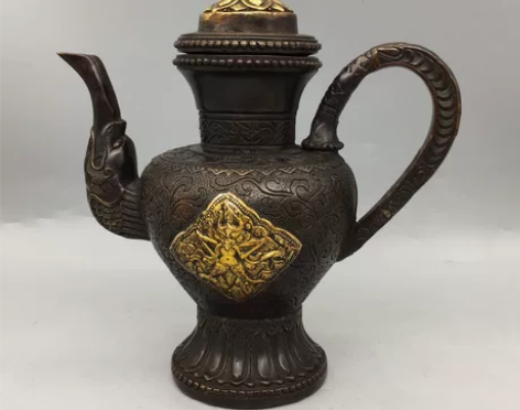 古玩铜器收藏，藏壶，工艺精湛 ，包浆醇厚，...