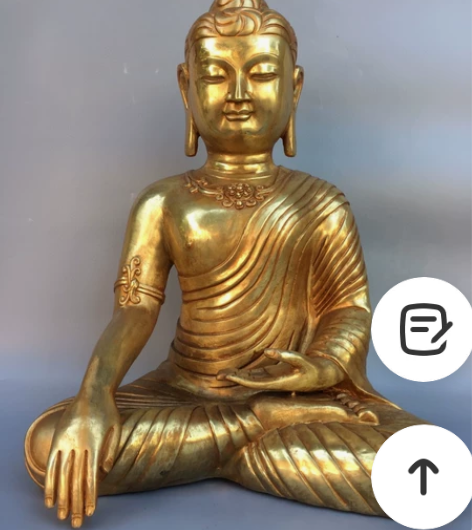 旧藏纯铜鎏金佛像 释迦牟尼佛 纯铜佛像 老...