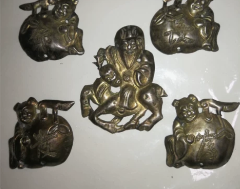 清代银鎏金双尖 年份好,工艺精,非一对,长...