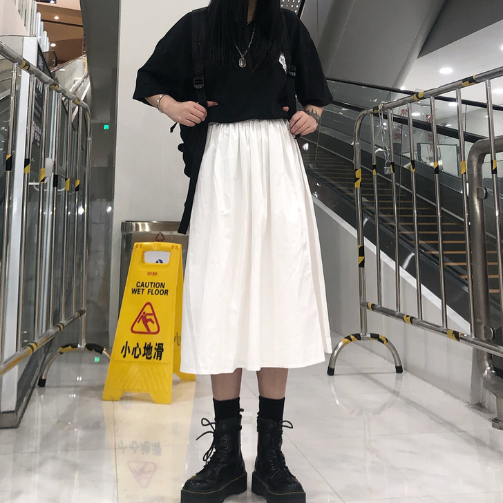 白色气质 半身裙