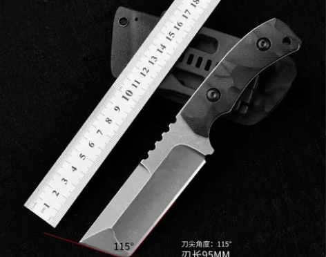 野外求生军刀防身刀户外带塑料K鞘悍马平头 ...