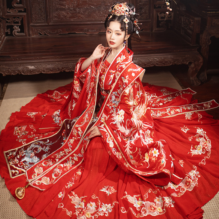宋制 凤麟呈祥 男圆领袍女款汉服重工刺绣一...