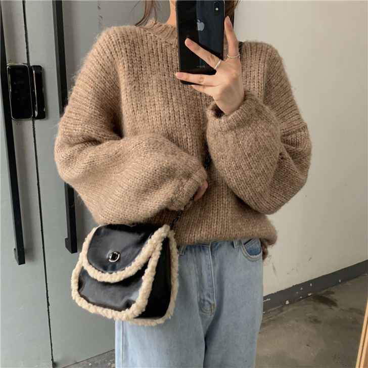 包包2021新款潮羊羔毛斜挎包女ins链条...