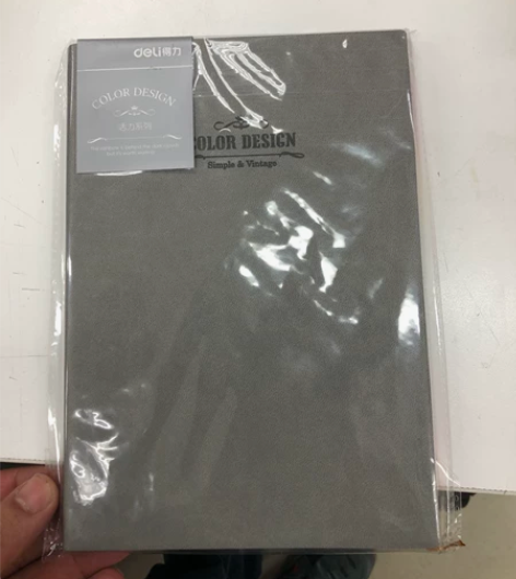 得力皮面笔记本记事本，全新没拆封，112页...