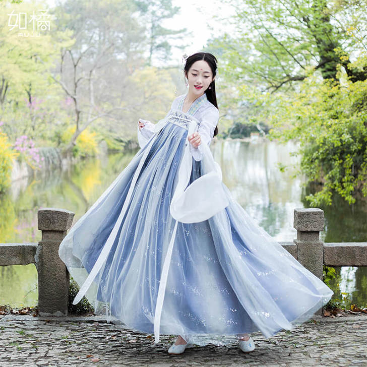 汉服女中国风原创樱花超仙古风仙女飘逸仙气齐...