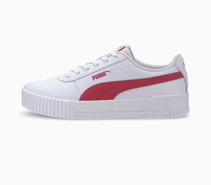 全新puma彪马女款厚底小白鞋 红白 36...