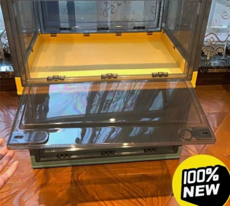 超市不干了，处理38个全新透明折叠收纳箱大...