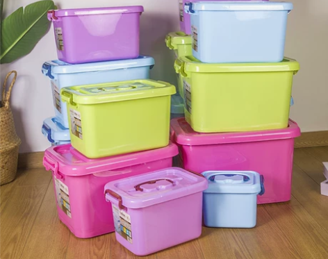 透明收纳箱 透明收纳箱多功能手提带盖储物箱...